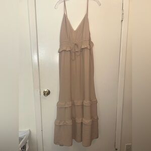 Wallflower Beige Dress with Crochet Trim